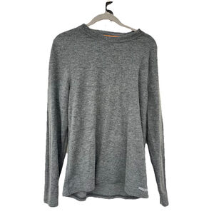 Omni-Wool Mens Large Gray Long Sleeve Thermal Shirt Wool Blend